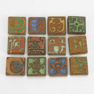 12 Batchelder Tile Co Los Angeles California Pottery Mayan Arts & Crafts Design