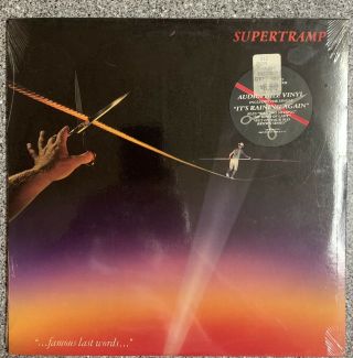 Supertramp “.  Famous Last Words.  ” Ss Audiophile Vinyl Lp A&m Records