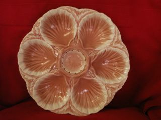 Late 19th Century Antique French Sarreguemines Majolica Oyster Plates 9.  5 "