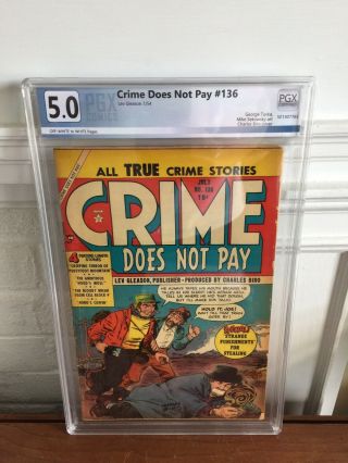 Crime Does Not Pay 136 Biro Cover Pre - Code 1954 Pgx 5.  0