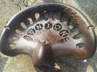 Old VTG RARE JAMES.  SELBEY & COMPANY Antique Cast Iron Tractor Seat L@@K 2