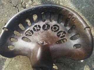 Old VTG RARE JAMES.  SELBEY & COMPANY Antique Cast Iron Tractor Seat L@@K 3