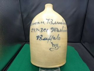 Antique J.  Fisher Lyons,  N.  Y.  1880’s Stoneware Herman Bernhardt Cobalt Script 2