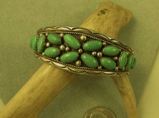 Vintage Southwest Turquoise Cuff Bracelet Sterling Irene Chiquito