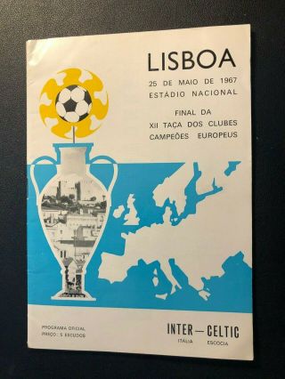 Vintage Original: European Cup Final Programme Celtic V Inter Milan 1967 Lisbon