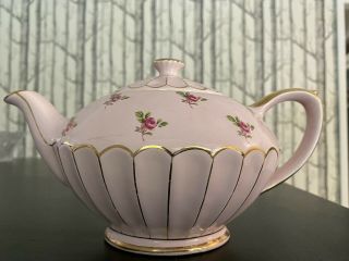 Sadler Pink English Rose Teapot Charming Vintage Porcelain Teapot.  2358.