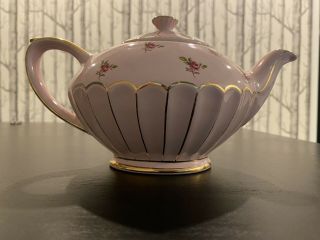 Sadler Pink English Rose Teapot Charming Vintage Porcelain Teapot.  2358. 2