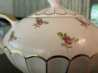 Sadler Pink English Rose Teapot Charming Vintage Porcelain Teapot.  2358. 3