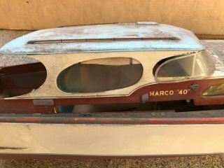Vintage Harco " 40 " Yacht Cabin Cruiser Rc Model Boat Build For Parts/restore