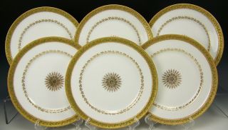 Rare 6 Limoges Haviland Raphael Weill & Co Handpainted Holly Berry 8.  5 " Plates