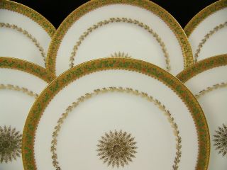 RARE 6 LIMOGES HAVILAND RAPHAEL WEILL & CO HANDPAINTED HOLLY BERRY 8.  5 