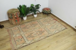Vintage Moroccan Rug Hand Woven Boujaad / Berber Carpets - Teppich 6 ' 3  /3 ' 7 2