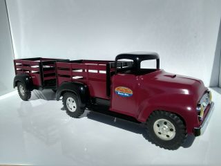 Vintage Tonka Stake Truck And Trailer 57 Pressed Steel Toy Truck Custom Restore
