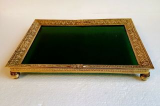 19th C.  French Empire Style Classical Gilt Bronze Desk Or Vanity Tray
