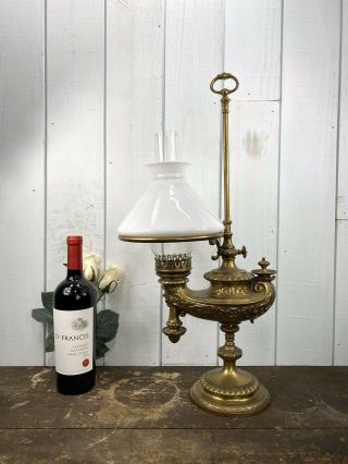 Antique 19th Century Table Lamp Harvard Student Bronze Wild & Wessel Berlin