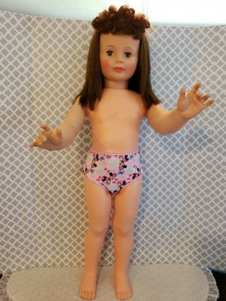 Vintage Ideal Patti Playpal Doll Brunette Centerpart Curly Bangs 35 Inches 3