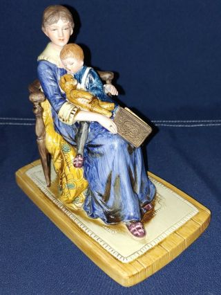 1979 Norman Rockwell Porcelain Figurine " Bedtime " Americana,  Victorian Style