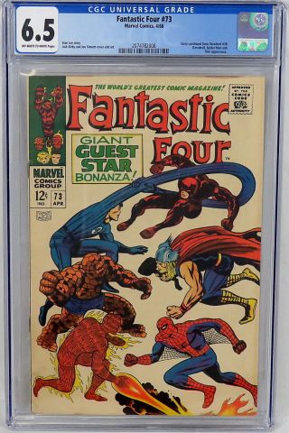 Marvel Comics Fantastic Four 73 Cgc 6.  5 Daredevil Spider - Man Thor Appear 1968