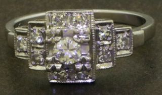 Vintage 14k Wg 0.  70ct Vs1/g Diamond Wedding Engagement Ring Size 6.  25