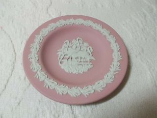 Wedwood Pink Jasperware 4 ½ Inch Flamingo Pin Dish