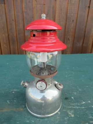 Vintage Coleman Lantern Red Chrome Canada Model 200 Dated 5 53 1953