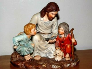Vintage 1983 Homco Masterpiece Porcelain Figurine / The Fisherman /jesus & Child