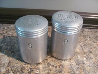 Vintage Aluminum Farmhouse Salt And Pepper Shakers
