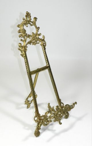 Antique Ornate Brass Display Stand Victorian Book Picture Plate Holder