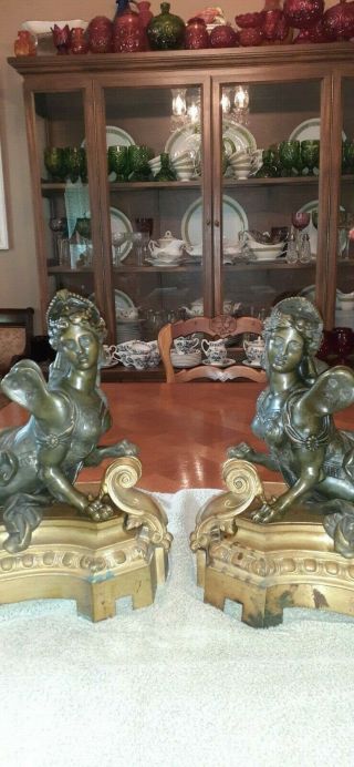 French Louis Xv Solid Bronze Sphinx 