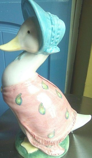 Beatrix Potter Jemima Puddle Duck Money Box.  Border Fine Arts 20.  5 Cm Tall