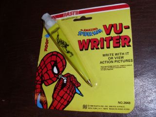 Vintage Spider - Man Vu - Writer Pen Marvel Avengers Rare Marvelmania Moc 1980