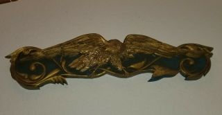 Vintage Antique Hand Carved Wood Folk Art Bellamy Style Eagle Plaque 36 " X 8 "