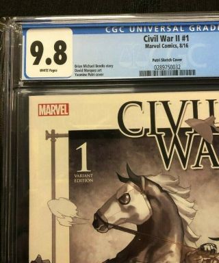 Civil War Ii 1 / Putri Party Black & White Cover / Limited Edition / Cgc 9.  8