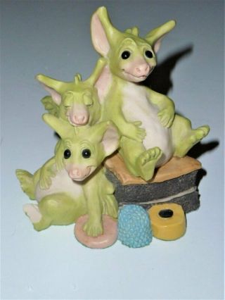 Whimsical World Of Pocket Dragons " Treasure " Figurine Real Musgrave 1993 Flaw