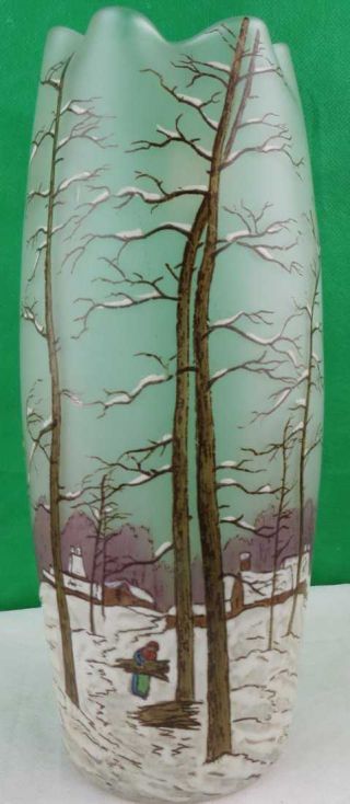 Legras Enameled Art Glass Vase Gorgeous
