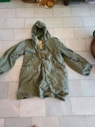 Us Army Vintage M - 1951 Fishtail Parka With Liner Size Large