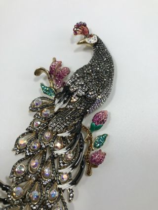 Vintage Butler & Wilson Large Couture Statement Peacock Brooch