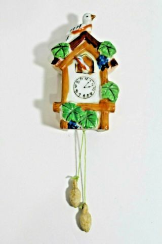 Vintage Bird House Cuckoo Clock Wall Pocket Planter Vase Made In Japan