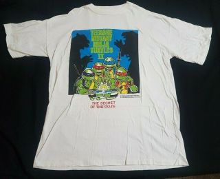 Vintage 1991 - Tmnt Ii Secret Of The Ooze Movie Promo T Shirt - Nos Xl