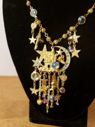 Vintage Kirks Folly Fairy Pixie Palace Statement Necklace