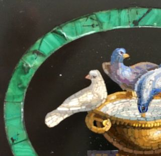 19th Century Antique Grand Tour Micro Mosaic Paperweight Roman Doves of Pliny 2