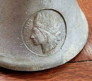 Atq Primative Bell United States of America 1877 Indian Head Captain Ship Cow 3