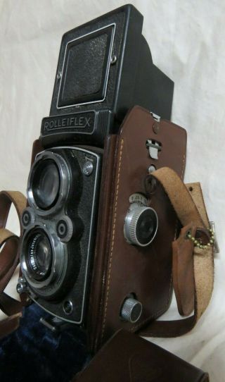 Vintage Rolleiflex Compur - Rapid Franke & Heidecke DRP DRGM Camera With Lens Hood 3