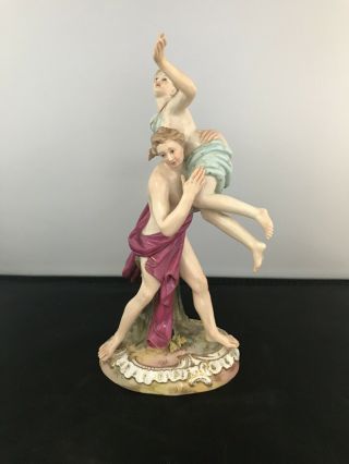 Late 19th Ct Antique Meissen Porcelain Figurine Man And Woman Dancing