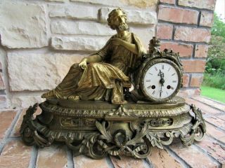 Japy Freres 1855 Gilt Brass Bell Striking Mantle Clock Loi De Solon Law French