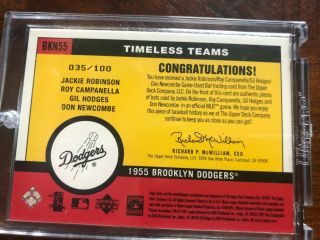 2001 Upper Deck Vintage Timeless Team Combos Bats: Dodgers,  Robinson Campy RARE 2