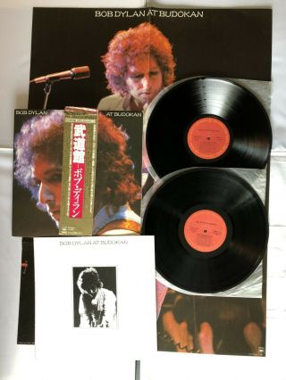 Bob Dylan At Budokan 2x Lp Japan Import Obi Poster 16 Page Book Sony 40ap 1100 1