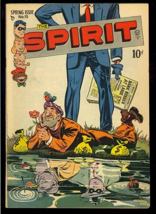 The Spirit 15 (missing 3 Pages) Will Eisner Cover Art Quality Comic 1949 Fn -