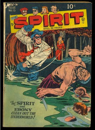 The Spirit 13 (missing Cf) Will Eisner Cover Art Quality Comic 1948 Vg -