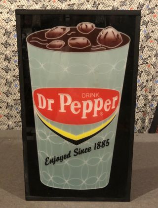 Drink Dr Pepper Lighted 14x24 Vintage Soda Advertising Sign Light 1885 Cup